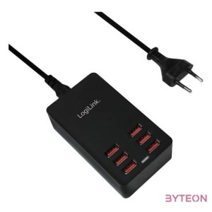 LogiLink PA0139 mobiltelefon töltő Beltéri Fekete