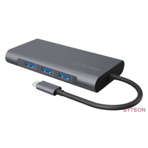 ICY BOX IB-DK4040-CPD dokkoló állomás és port replikátor Vezetékes USB 3.2 Gen 1 (3.1 Gen 1) Type-C Antracit, Fekete