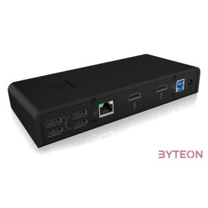 ICY BOX IB-DK2251AC dokkoló állomás és port replikátor Vezetékes USB 3.2 Gen 1 (3.1 Gen 1) Type-B Fekete