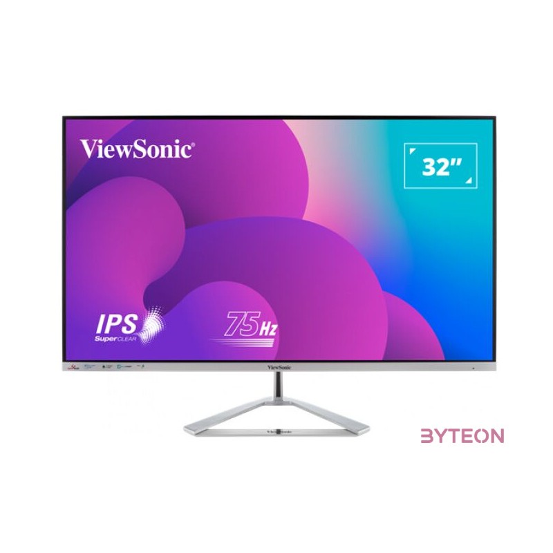 Viewsonic VX Series VX3276-MHD-3 számítógép monitor 81,3 cm (32) 1920 x 1080 pixelek Full HD LED Ezüst