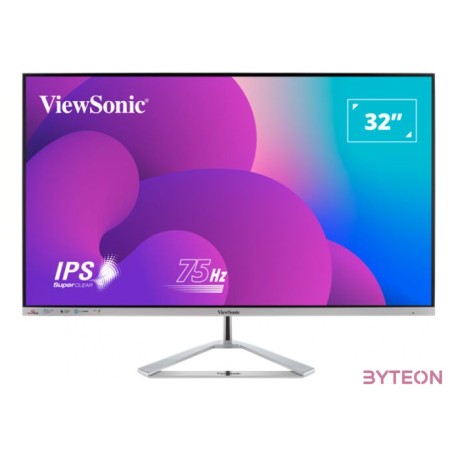 Viewsonic VX Series VX3276-MHD-3 számítógép monitor 81,3 cm (32) 1920 x 1080 pixelek Full HD LED Ezüst