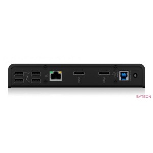 ICY BOX IB-DK2251AC dokkoló állomás és port replikátor Vezetékes USB 3.2 Gen 1 (3.1 Gen 1) Type-B Fekete