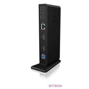 ICY BOX IB-DK2251AC dokkoló állomás és port replikátor Vezetékes USB 3.2 Gen 1 (3.1 Gen 1) Type-B Fekete