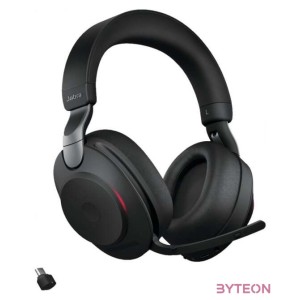 Jabra Evolve2 85, UC Stereo Headset Fejpánt 3,5 mm-es csatlakozó USB C-típus Bluetooth Fekete