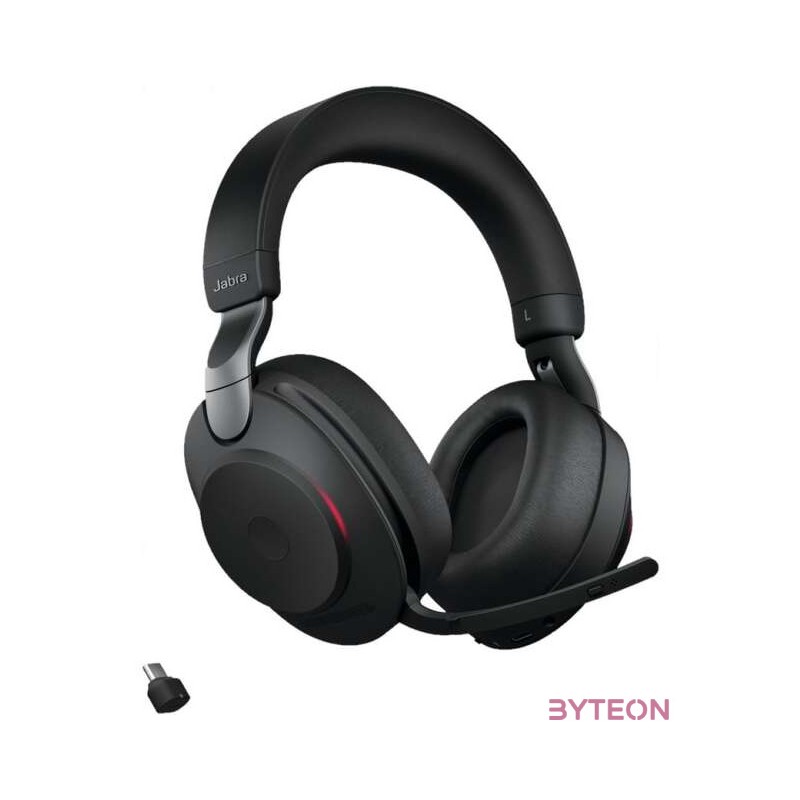 Jabra Evolve2 85, UC Stereo Headset Fejpánt 3,5 mm-es csatlakozó USB C-típus Bluetooth Fekete