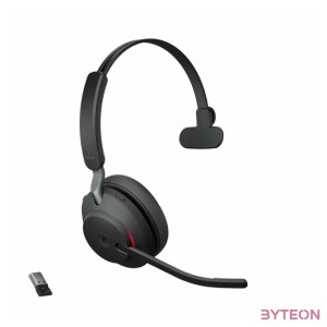 Jabra Evolve2 65, MS Mono Headset Fejpánt USB A típus Bluetooth Fekete