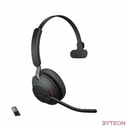 Jabra Evolve2 65, MS Mono Headset Fejpánt USB A típus Bluetooth Fekete