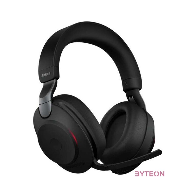 Jabra Evolve2 85, MS Stereo Headset Fejpánt 3,5 mm-es csatlakozó USB C-típus Bluetooth Fekete
