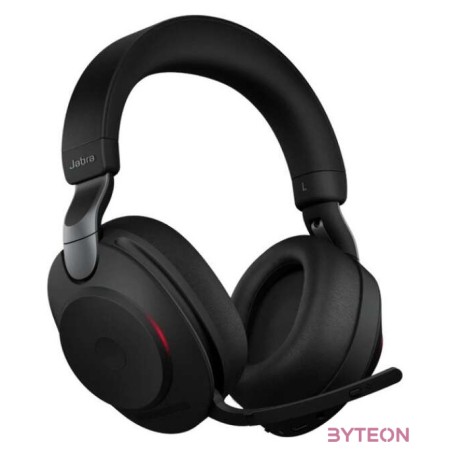 Jabra Evolve2 85, MS Stereo Headset Fejpánt 3,5 mm-es csatlakozó USB C-típus Bluetooth Fekete