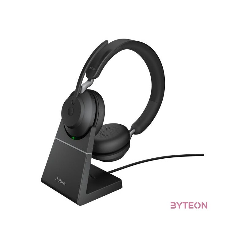 Jabra Evolve2 65, UC Stereo Headset Fejpánt USB A típus Bluetooth Fekete