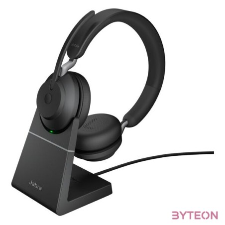 Jabra Evolve2 65, UC Stereo Headset Fejpánt USB A típus Bluetooth Fekete