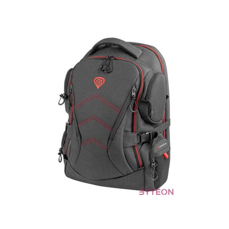 GENESIS Pallad 550 notebook táska 43,9 cm (17.3) Hátizsák Fekete, Vörös