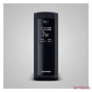 CyberPower VP1200EILCD szünetmentes tápegység (UPS) Vonal interaktív 1200 VA 720 W 8 AC kimenet(ek)