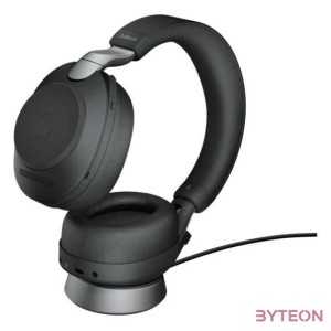 Jabra Evolve2 85, MS Stereo Headset Fejpánt 3,5 mm-es csatlakozó USB C-típus Bluetooth Fekete