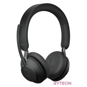 Jabra Evolve2 65, UC Stereo Headset Fejpánt USB A típus Bluetooth Fekete