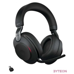 Jabra Evolve2 85, UC Stereo Headset Fejpánt 3,5 mm-es csatlakozó USB C-típus Bluetooth Fekete