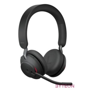 Jabra Evolve2 65, UC Stereo Headset Fejpánt USB A típus Bluetooth Fekete