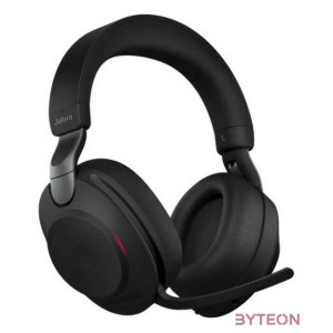 Jabra Evolve2 85, MS Stereo Headset Fejpánt 3,5 mm-es csatlakozó USB C-típus Bluetooth Fekete