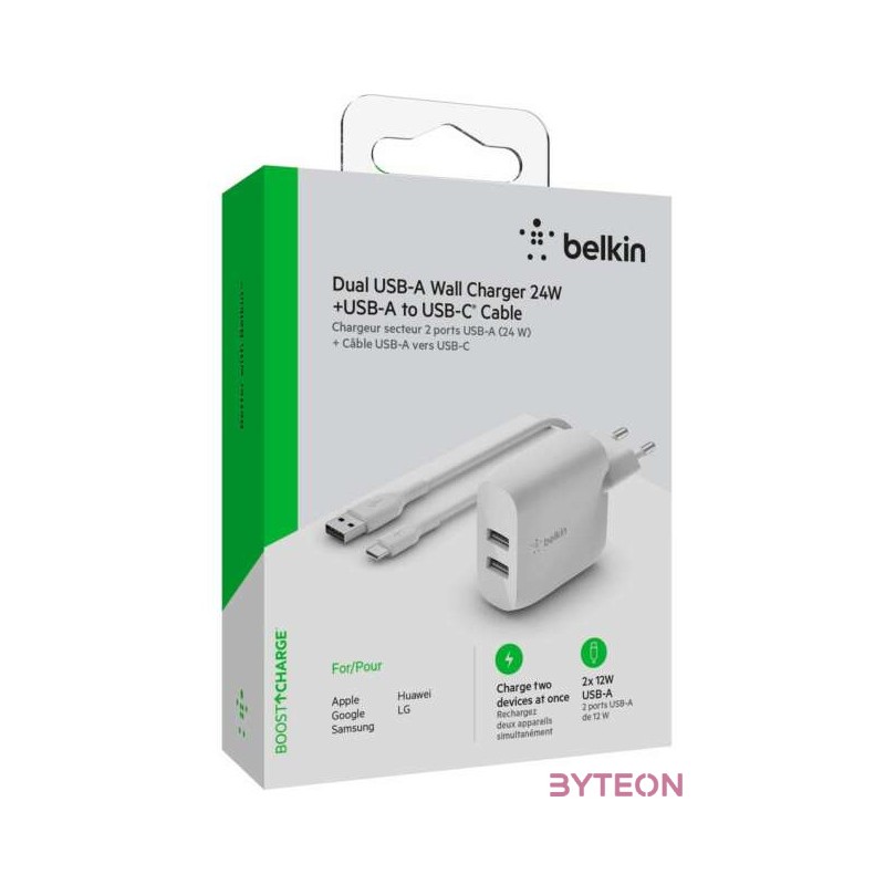 Belkin WCE001VF1MWH mobiltelefon töltő Fehér Beltéri