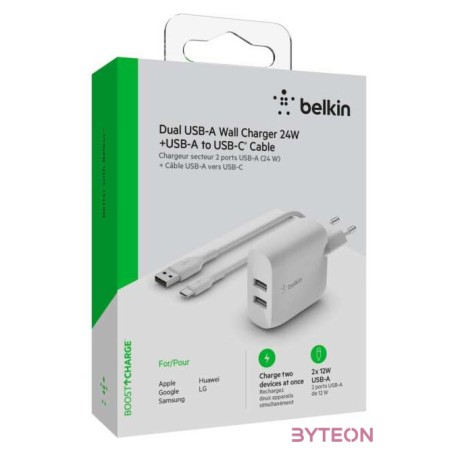 Belkin WCE001VF1MWH mobiltelefon töltő Fehér Beltéri