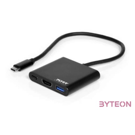 Port Designs 900140 dokkoló állomás és port replikátor Vezetékes USB 3.2 Gen 1 (3.1 Gen 1) Type-C Fekete