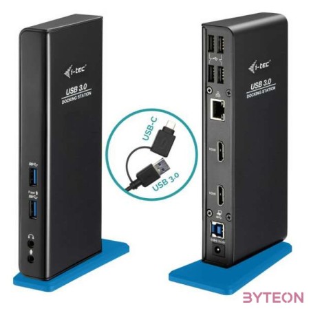 i-tec U3DUALHDMIDOCK dokkoló állomás és port replikátor Vezetékes USB 3.2 Gen 1 (3.1 Gen 1) Type-A Fekete