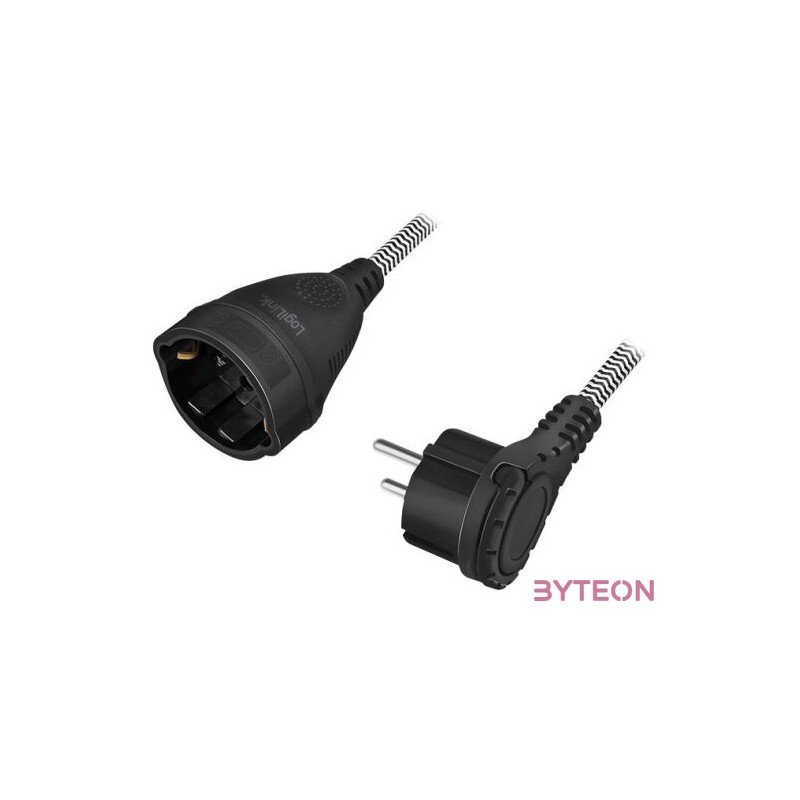 LogiLink LPS104 tápkábel Fekete, Fehér 3 M F típusú hálózati csatlakozó