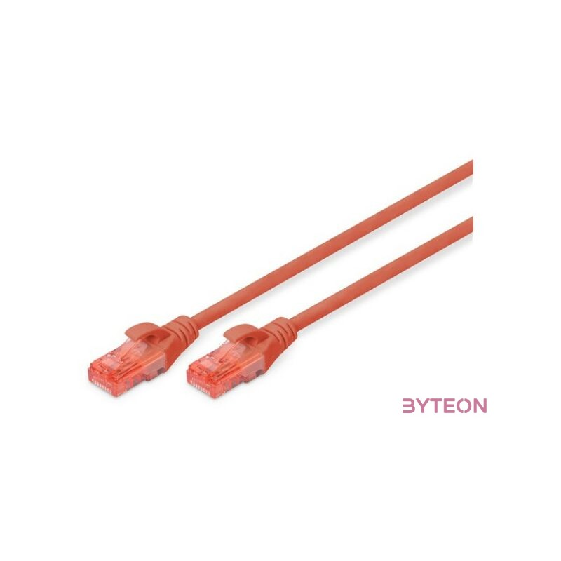Digitus 0.25m Cat6 U,UTP hálózati kábel Vörös 0,25 M U,UTP (UTP)