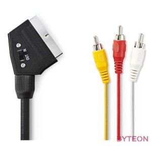 Nedis CVGP31130BK10 SCART kábel 1 M 3 x RCA Fekete