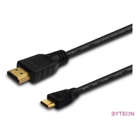 Savio CL-09 HDMI kábel 1,5 M HDMI A-típus (Standard) HDMI Type C (Mini) Fekete