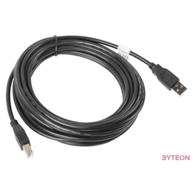 Lanberg CA-USBA-10CC-0050-BK USB kábel 5 M USB 2.0 USB B Fekete