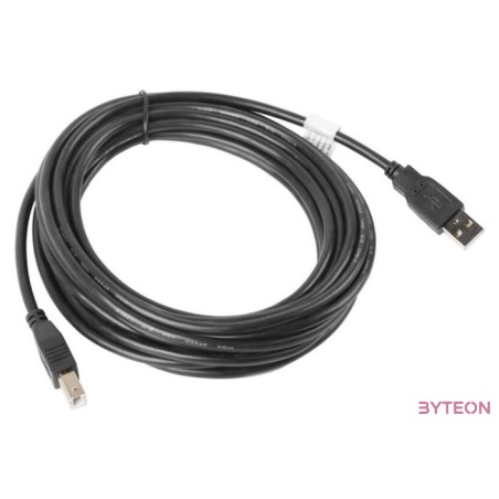 Lanberg CA-USBA-10CC-0050-BK USB kábel 5 M USB 2.0 USB B Fekete