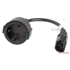 Lanberg CA-C14E-10CC-0018-BK tápkábel Fekete 0,18 M C14 csatlakozó