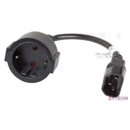 Lanberg CA-C14E-10CC-0018-BK tápkábel Fekete 0,18 M C14 csatlakozó