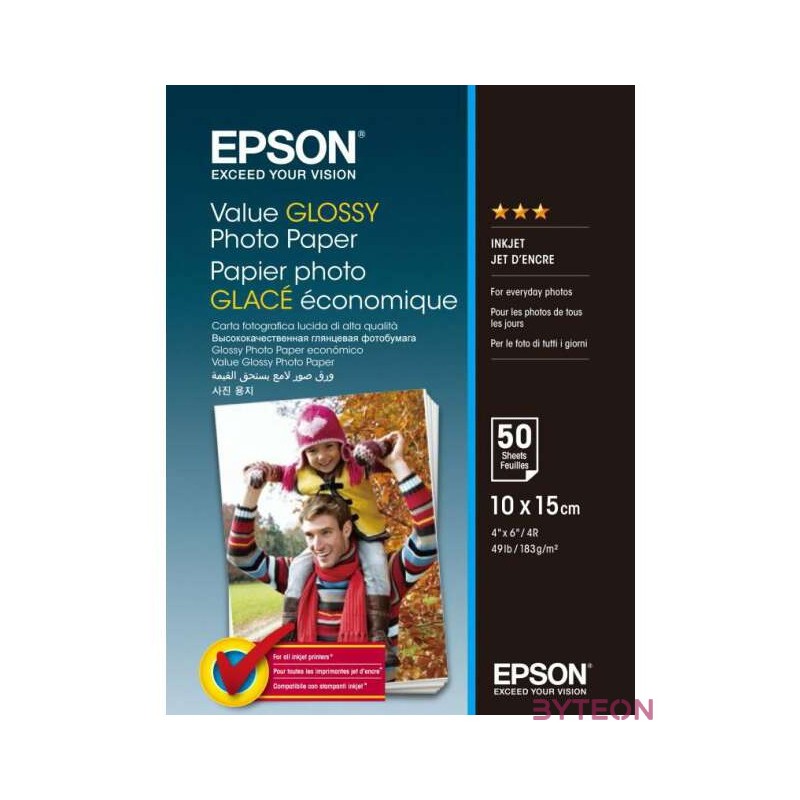 Epson Value Glossy Photo Paper fotópapír Fényes