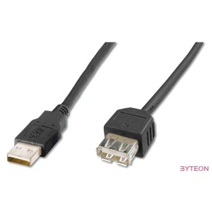 Digitus AK-300200-030-S USB kábel 3 M USB 2.0 USB A Fekete