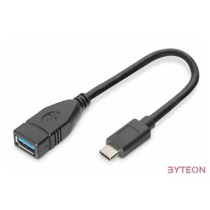 Digitus 0.15m USB C - A USB kábel 0,15 M USB 3.2 Gen 1 (3.1 Gen 1) USB A Fekete
