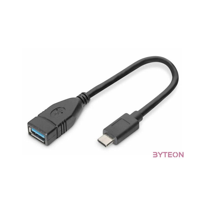 Digitus 0.15m USB C - A USB kábel 0,15 M USB 3.2 Gen 1 (3.1 Gen 1) USB A Fekete