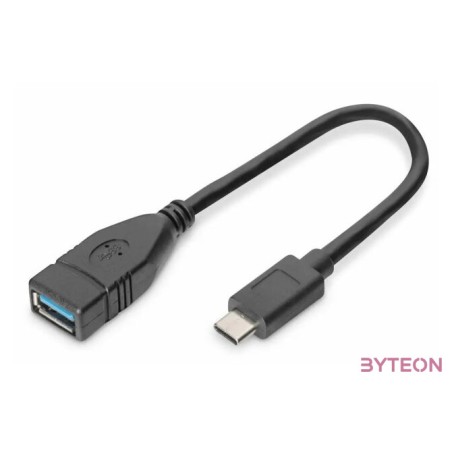 Digitus 0.15m USB C - A USB kábel 0,15 M USB 3.2 Gen 1 (3.1 Gen 1) USB A Fekete