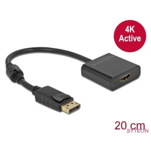 DeLOCK 63585 DisplayPort kábel 0,2 M HDMI Fekete