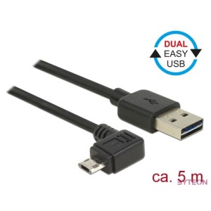 DeLOCK 85562 USB kábel 5 M USB 2.0 Micro-USB B USB A Fekete