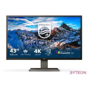 Philips P Line 439P1,00 LED display 108 cm (42.5) 3840 x 2160 pixelek 4K Ultra HD Fekete