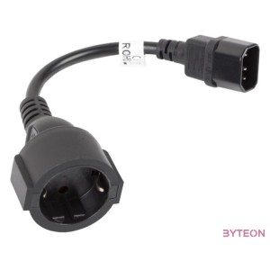 Lanberg CA-C14E-10CC-0018-BK tápkábel Fekete 0,18 M C14 csatlakozó