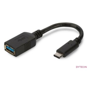 Digitus 0.15m USB C - A USB kábel 0,15 M USB 3.2 Gen 1 (3.1 Gen 1) USB A Fekete