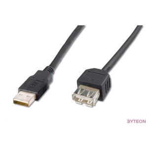 Digitus AK-300200-030-S USB kábel 3 M USB 2.0 USB A Fekete