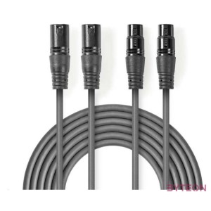 Nedis COTH15030GY50 audio kábel 2 x XLR (3-pin) Szürke