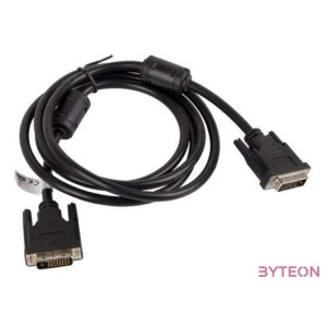 Lanberg CA-DVID-10CC-0018-BK DVI kábel 1,8 M DVI-D Fekete