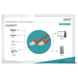 Digitus DK-1644-A-030,R hálózati kábel Vörös 3 M Cat6a S,FTP (S-STP)