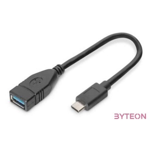 Digitus 0.15m USB C - A USB kábel 0,15 M USB 3.2 Gen 1 (3.1 Gen 1) USB A Fekete