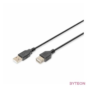 Digitus AK-300200-030-S USB kábel 3 M USB 2.0 USB A Fekete